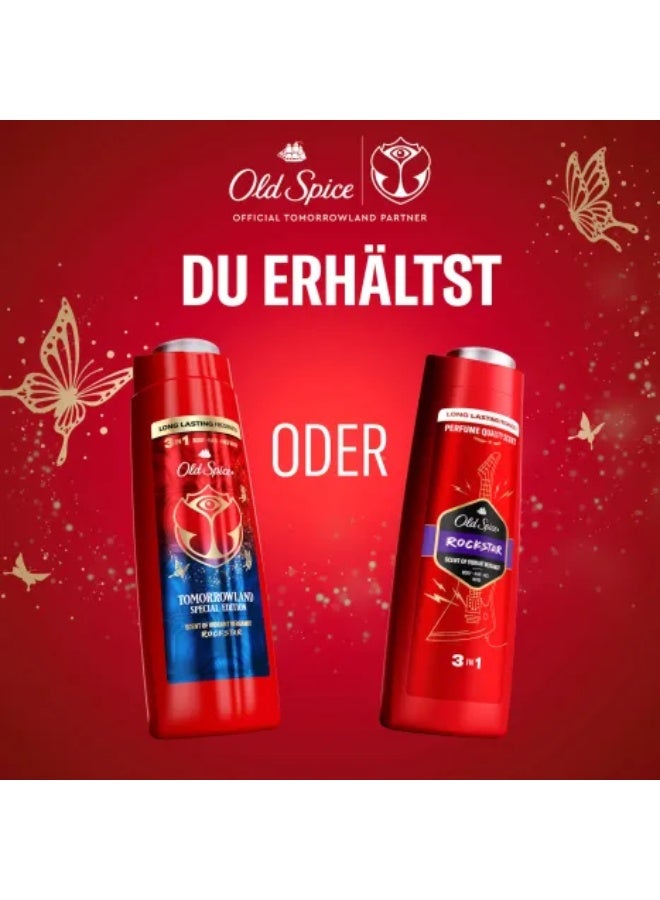 Old Spice Tomorrowland Special Edition 3-in-1 Shower Gel - Rockstar Scent of Vibrant Bergamot - Long Lasting Freshness - 400ml - Image 3